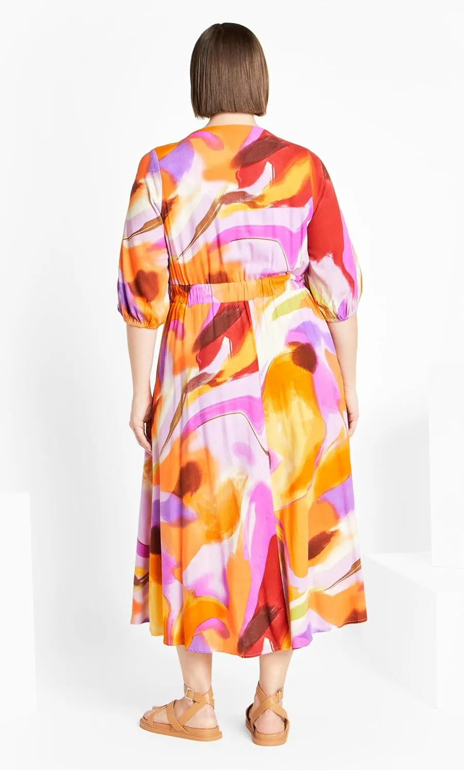City Chic Women's Dress-Swirl Tie Print