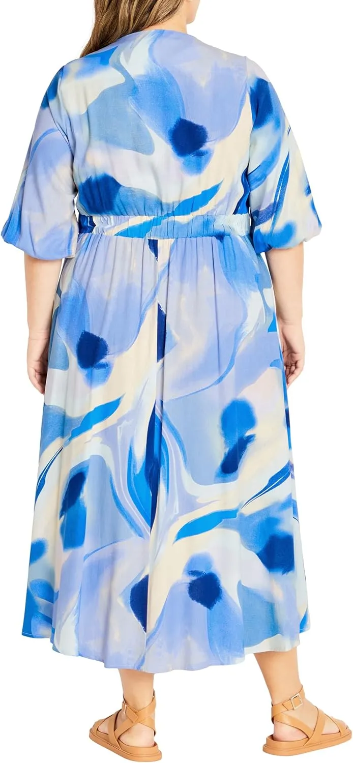 City Chic Women's Dress-Swirl Tie Print