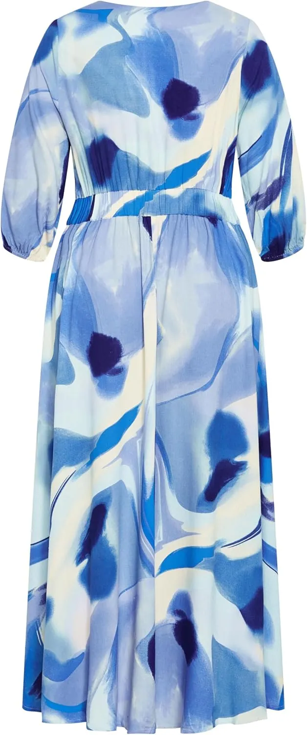 City Chic Women's Dress-Swirl Tie Print