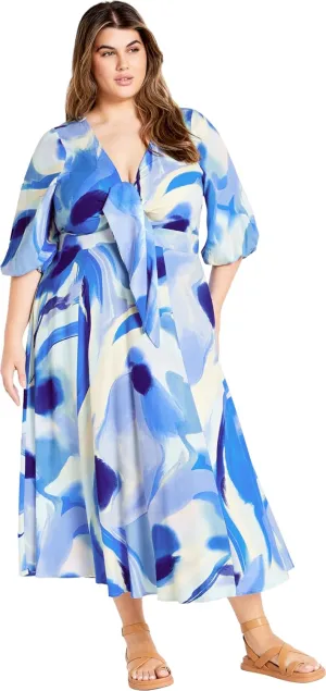 City Chic Women's Dress-Swirl Tie Print