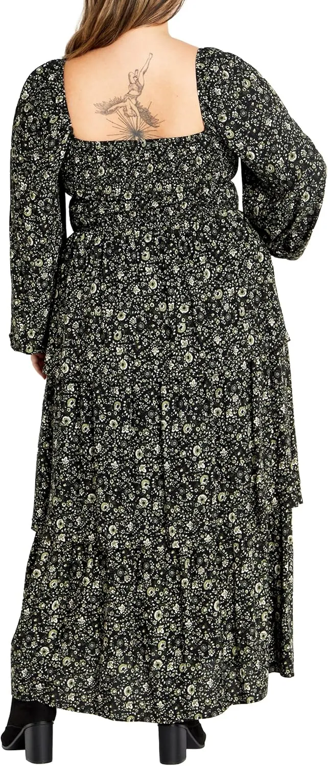 City Chic Women's Plus Size Dahlia Tiered Maxi Dress