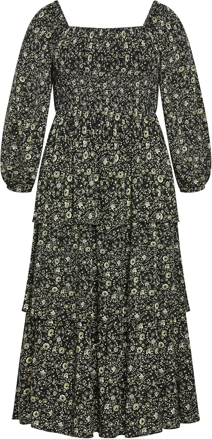 City Chic Women's Plus Size Dahlia Tiered Maxi Dress