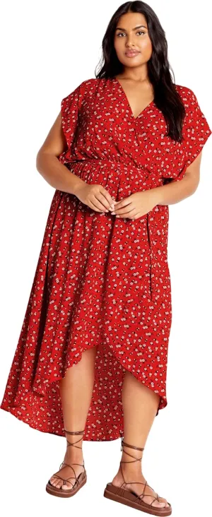 City Chic Women's Plus Size Ditsy Wrap Dress