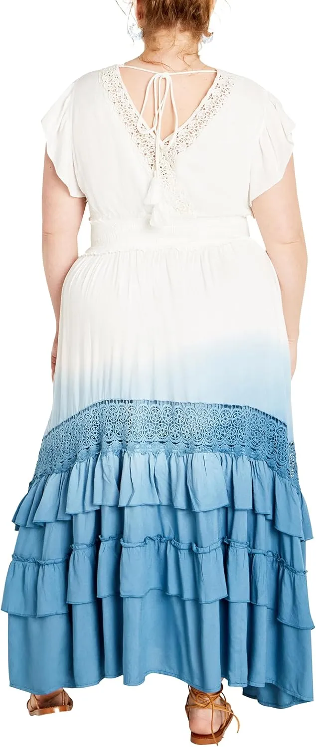 City Chic Women's Plus Size Dress - Destiny Ombre Maxi