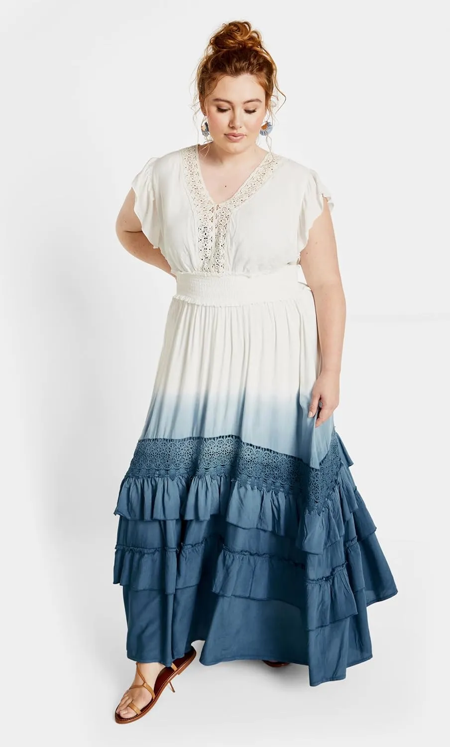 City Chic Women's Plus Size Dress - Destiny Ombre Maxi