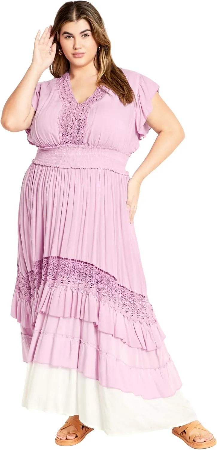 City Chic Women's Plus Size Dress - Destiny Ombre Maxi