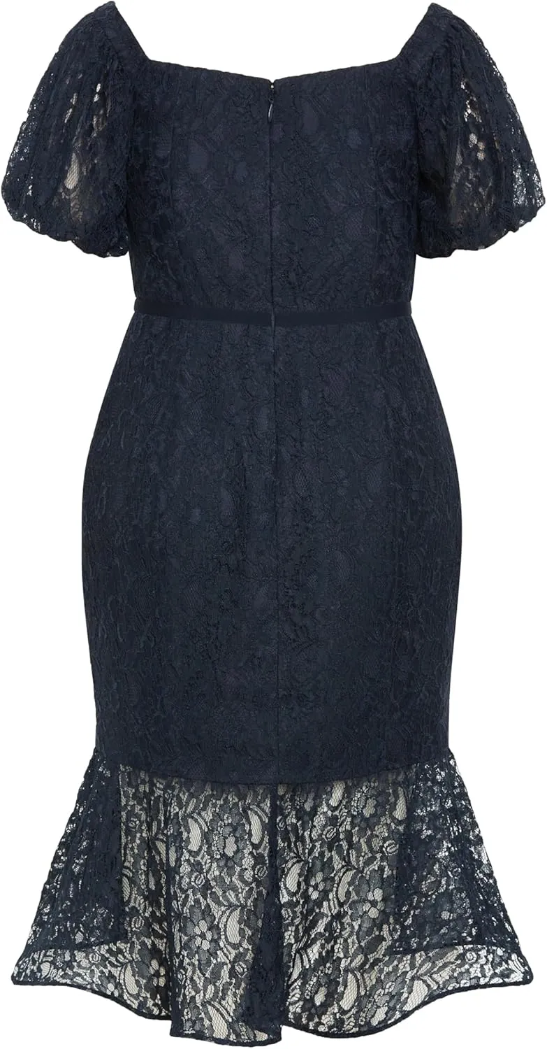 City Chic Women's Plus Size Dress Lace Lily