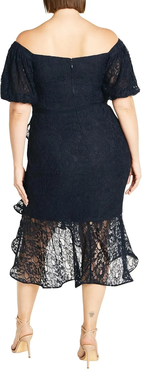 City Chic Women's Plus Size Dress Lace Lily