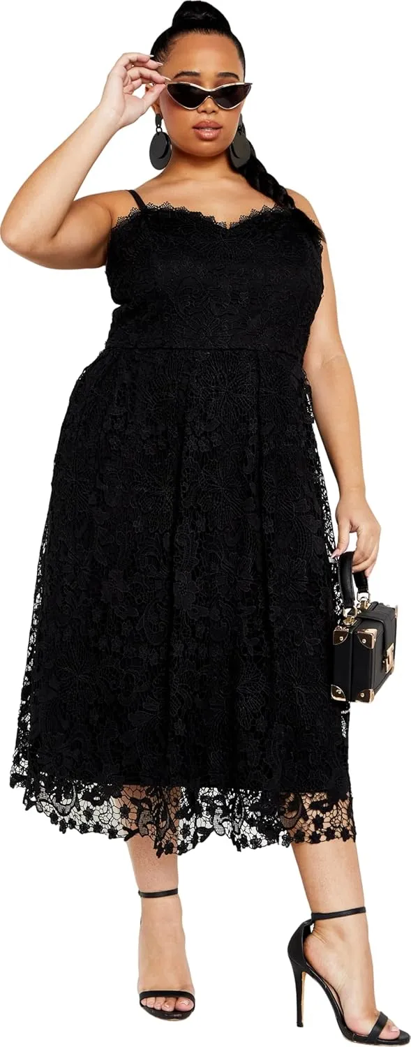 City Chic Women's Plus Size Scarlet Lace Dress