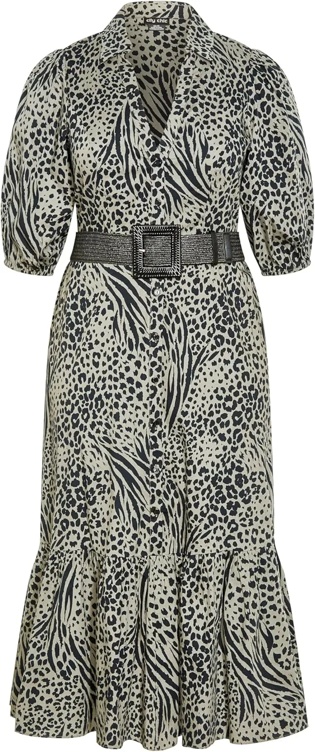 City Chic Women's Plus Size Serene Skin Dress