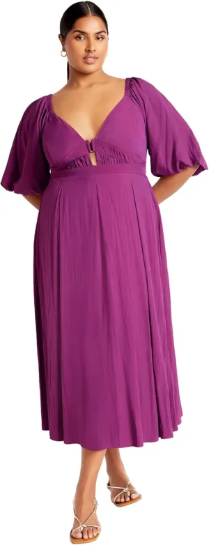 City Chic Women's Plus Size Shae Dress, Magenta, 12