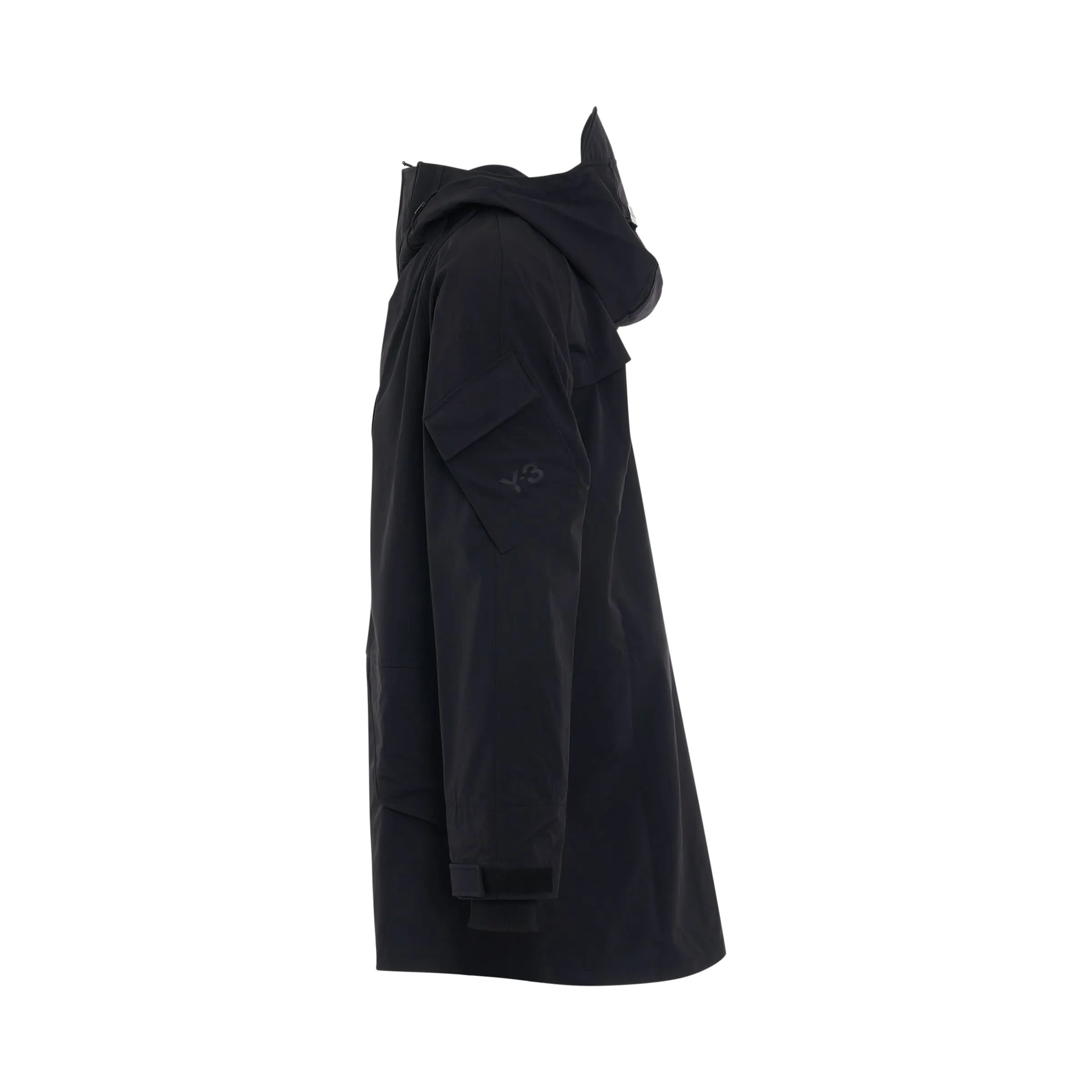 Classic Bonded Rip Hooded Parka in Black