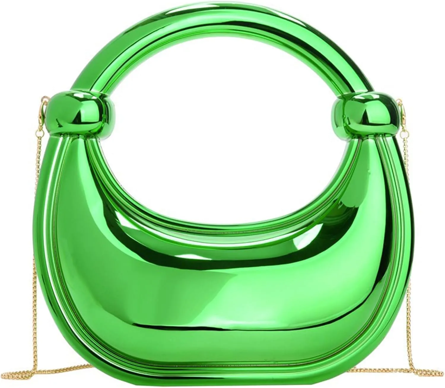 Clutch Purses for Women - Acrylic Evening Bag with Chain Strap Heart Purse for Women Stylish Bags for Parties Weddings