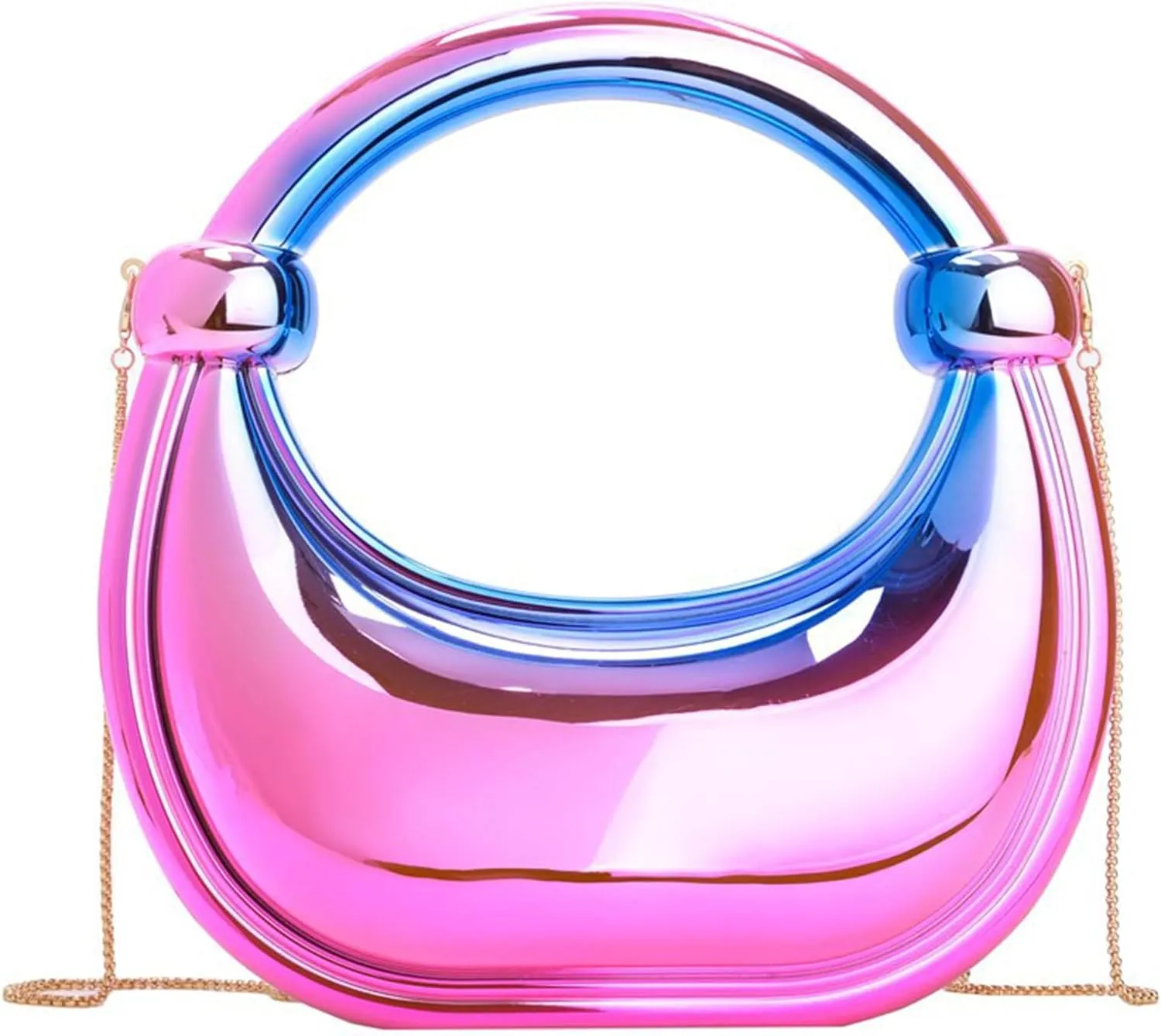 Clutch Purses for Women - Acrylic Evening Bag with Chain Strap Heart Purse for Women Stylish Bags for Parties Weddings
