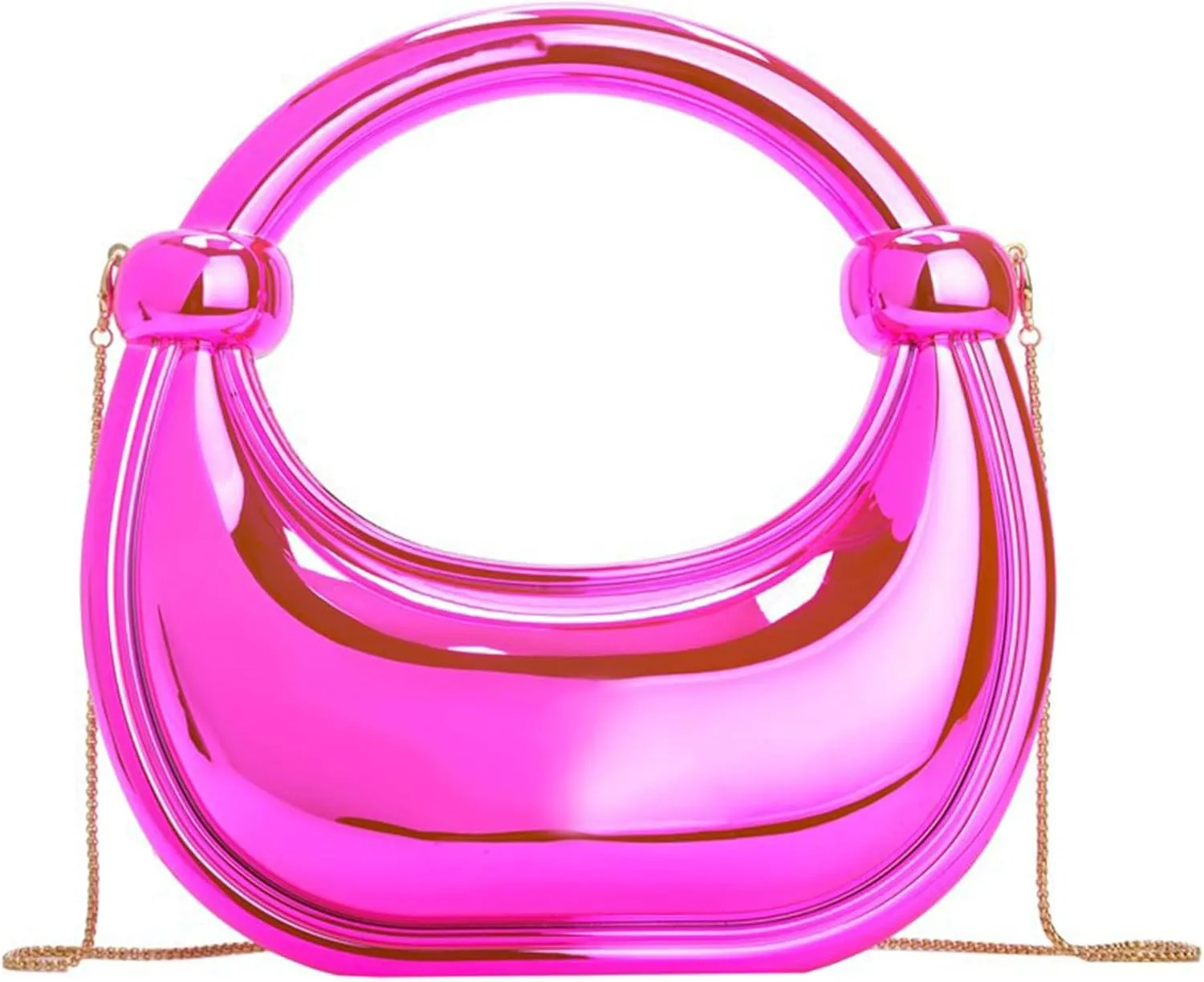 Clutch Purses for Women - Acrylic Evening Bag with Chain Strap Heart Purse for Women Stylish Bags for Parties Weddings