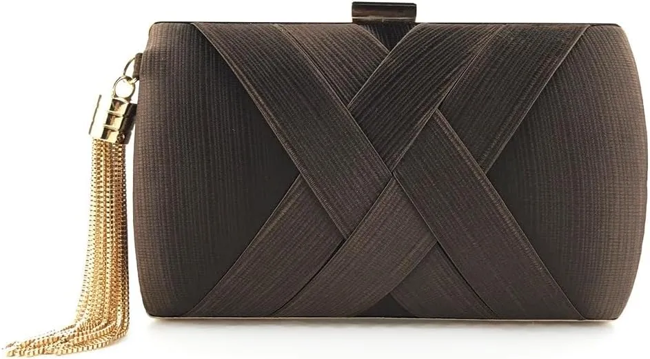 Clutch Purses for Women Tassel Evening Clutch bag Cross Body Shoulder Bag for Wedding Prom Night out Party