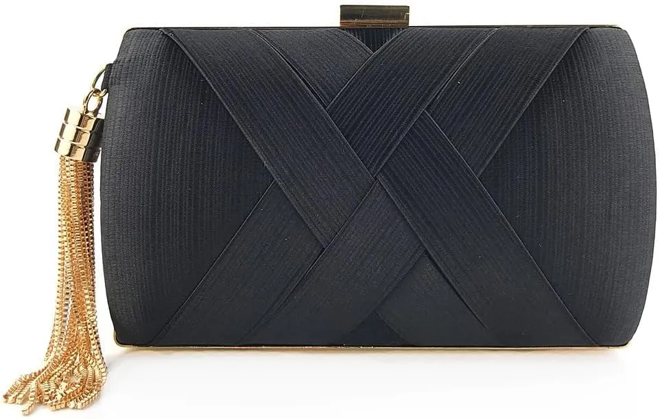 Clutch Purses for Women Tassel Evening Clutch bag Cross Body Shoulder Bag for Wedding Prom Night out Party
