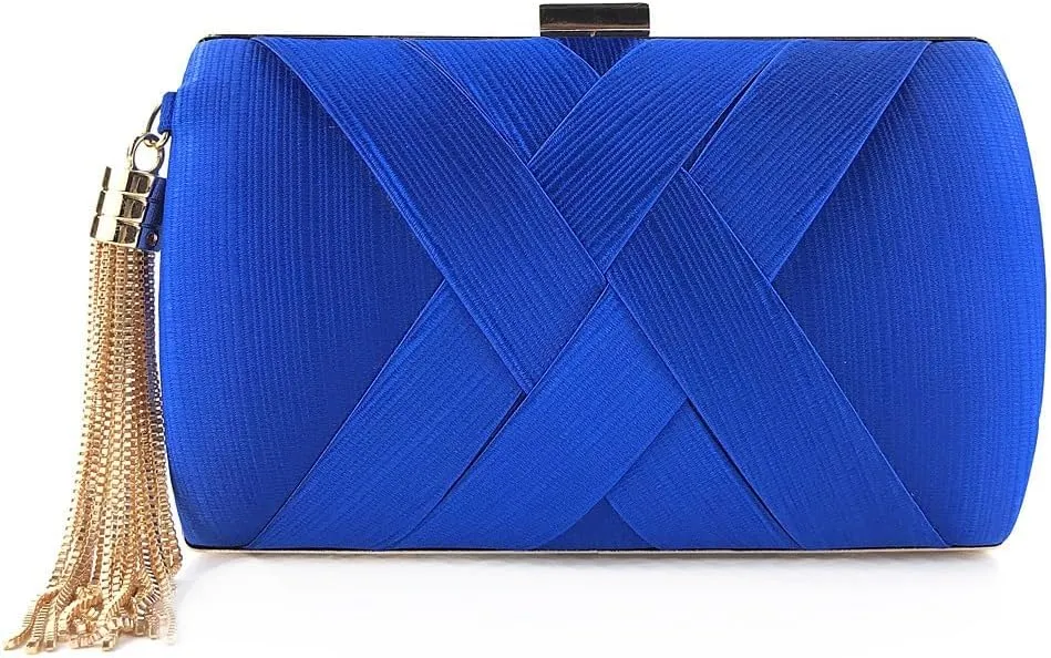 Clutch Purses for Women Tassel Evening Clutch bag Cross Body Shoulder Bag for Wedding Prom Night out Party