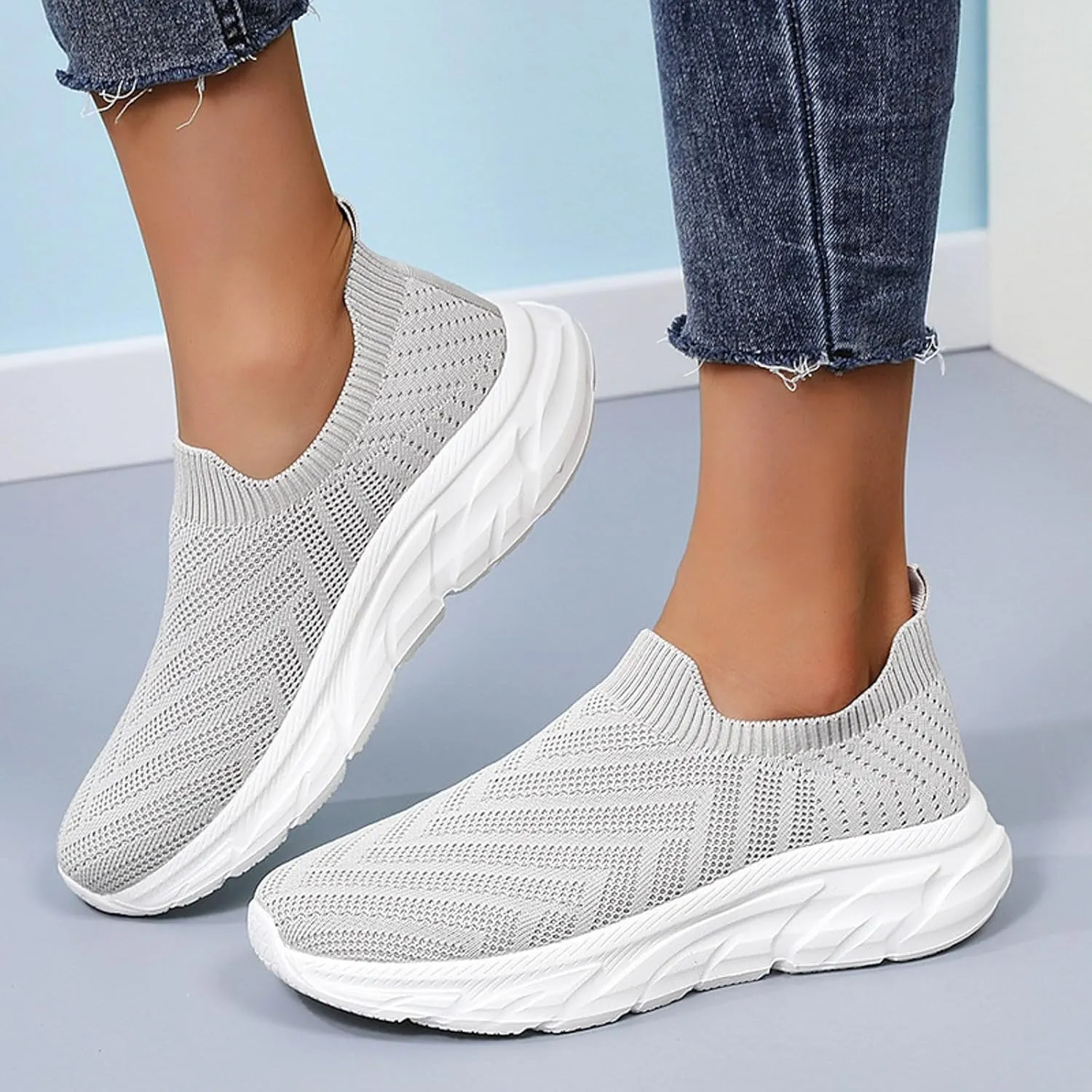Comfortwear Shoes for Women Slip On Casual Slip-On Sneakers Arch Support Breathable Mesh Comfort Lightweight Running Shoes