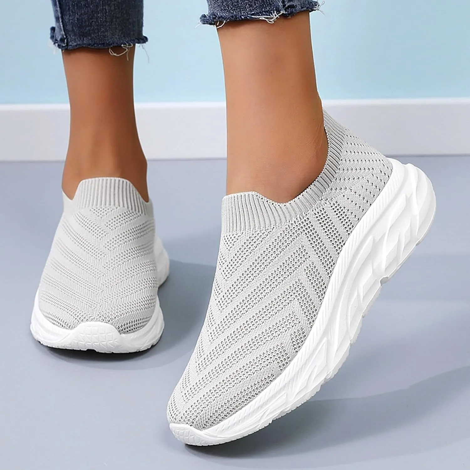 Comfortwear Shoes for Women Slip On Casual Slip-On Sneakers Arch Support Breathable Mesh Comfort Lightweight Running Shoes