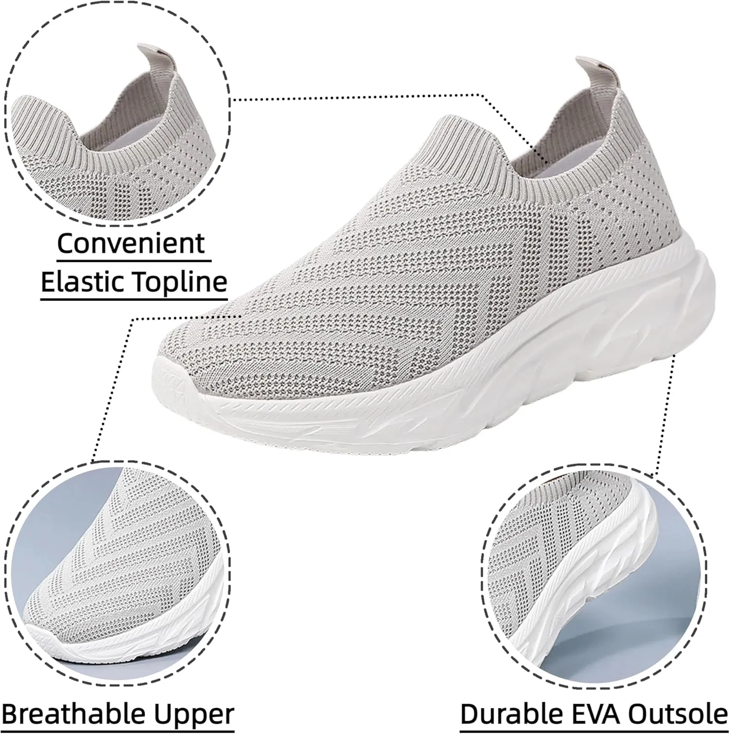 Comfortwear Shoes for Women Slip On Casual Slip-On Sneakers Arch Support Breathable Mesh Comfort Lightweight Running Shoes