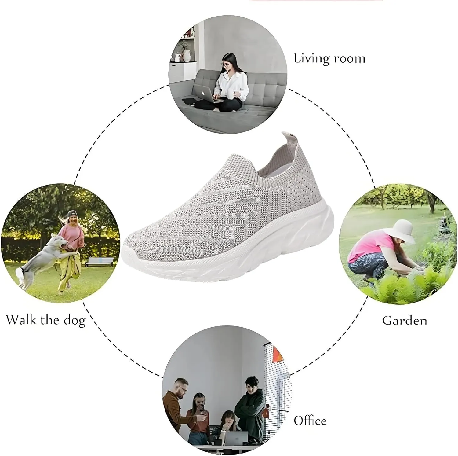 Comfortwear Shoes for Women Slip On Casual Slip-On Sneakers Arch Support Breathable Mesh Comfort Lightweight Running Shoes