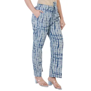 Cora Indigo Hand Printed Bohemian Vintage Trouser Pant