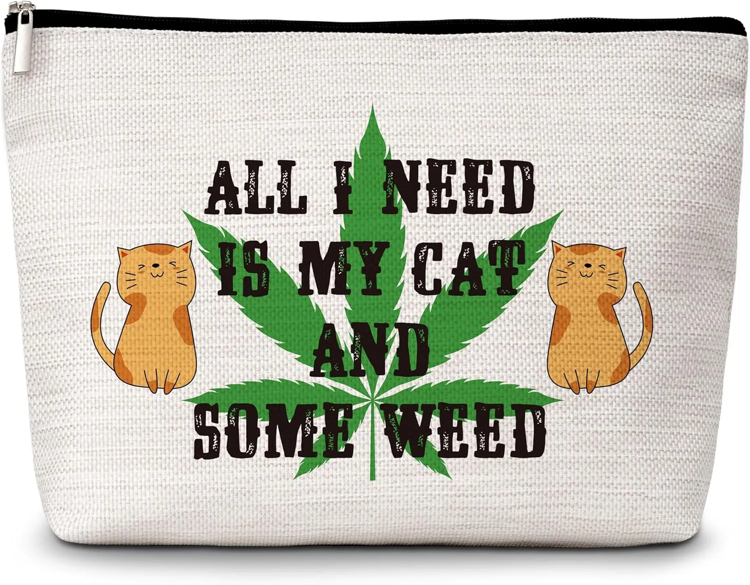 Cosmetic Bag for Women, All I Need Is My Cat And Some Weed Travel Makeup Bag, Small Unique Makeup Bag, Cat Lover Gifts for Women, Birthday Gifts for Teen Girls Sisters Besties Friends -15