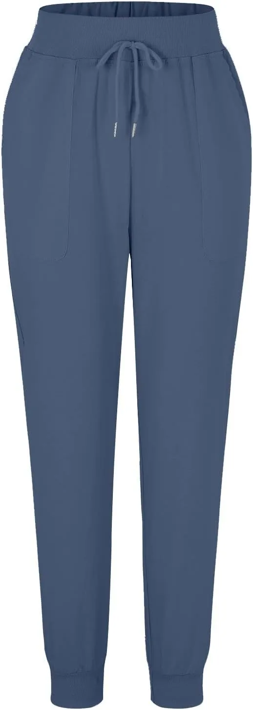 Cotton Linen Summer Pants for Women 2024 Elastic Waist Loose Fit Straight Leg Crop Pants Beach Trousers with Pockets