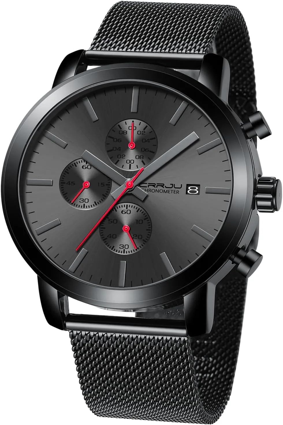 CRRJU Mens Stylish Casual Quartz Watches for Men Luxury Waterproof Calendar Chronograph Japan Movement Wristwatches