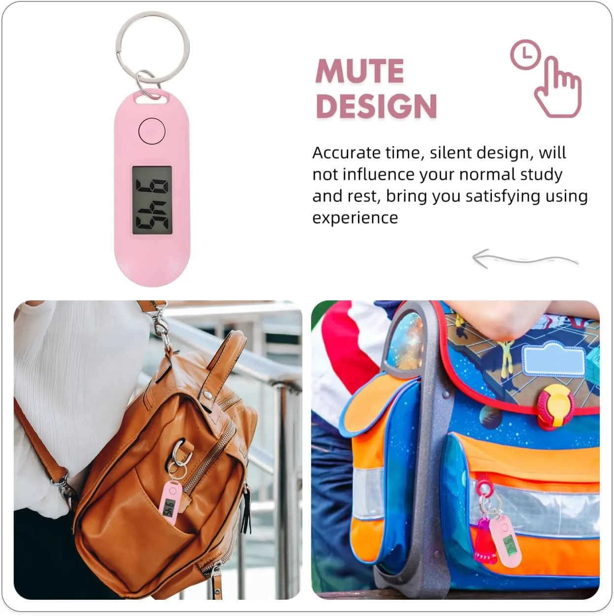 Digital Keychain Watch with Clip, Small Pocket Watch