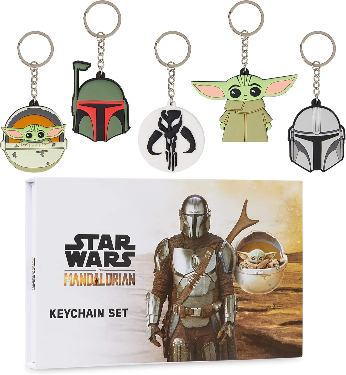 Disney Stitch Keyrings for Kids Teenagers Women Mandalorian Mini Figures Set Keychain Characters Baby Yoda