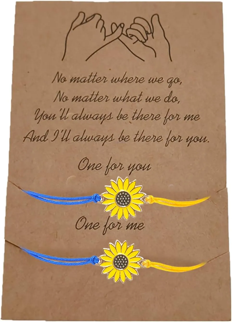 Earrings for Women Trendy Dangle Bracelet Yellow Friendship Ukrainian Blue Thread Woven Bracelet Sunflower Heart
