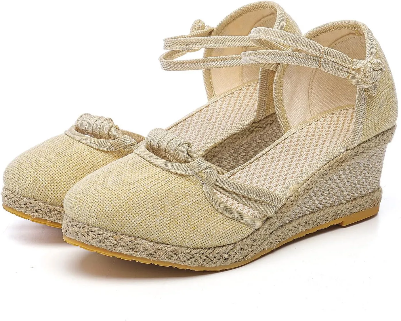 Eduavar Sandals for Women 2023, Sandals Women Dressy Summer Close Toe Sandals Comfy Breathable Wedge Platform Shoes