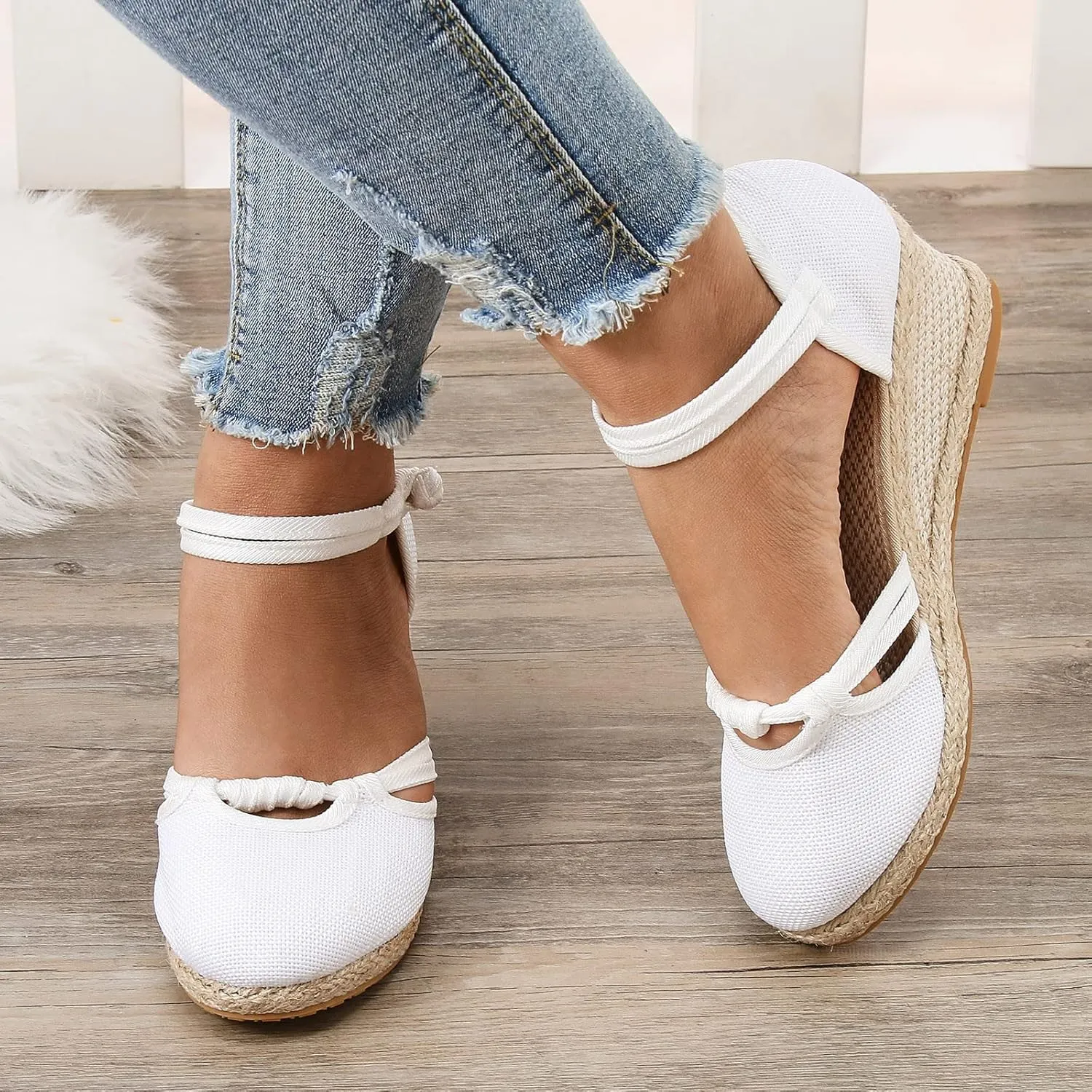 Eduavar Sandals for Women 2023, Sandals Women Dressy Summer Close Toe Sandals Comfy Breathable Wedge Platform Shoes