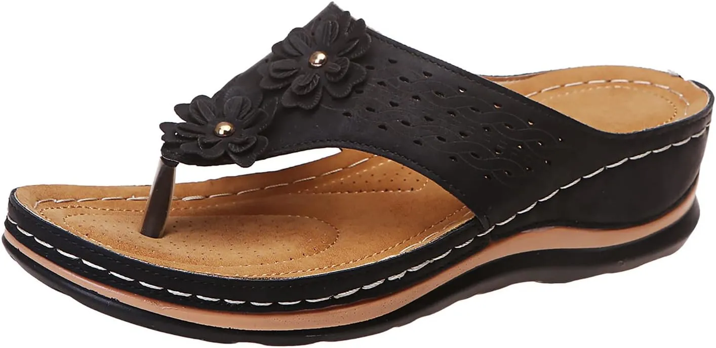 Eduavar Sandals Women, Sandals Women Comfortable Flip Flops with Arch Support Summer Beach Sandals Slippers