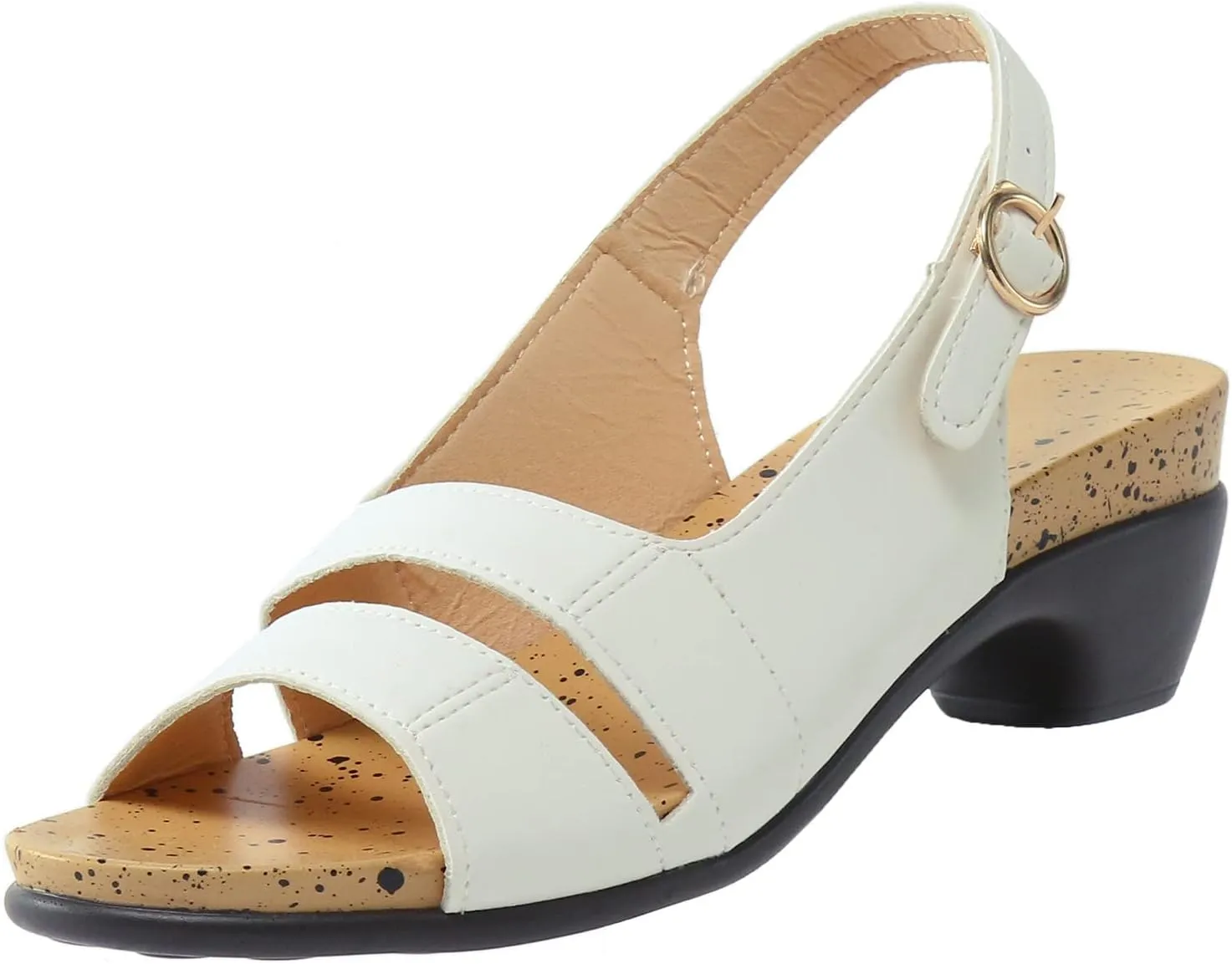 Eduavar Womens Sandals Dressy, Sandals Women Orthopedic Sandals Dressy Open Toe Low Heel Sandals with Ankle Strap