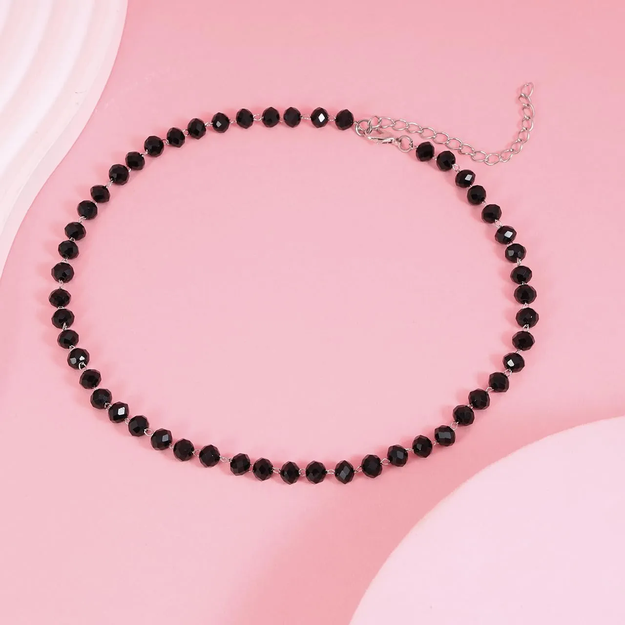 Eigso Gothic Necklace Black Bead Choker for Women Y2K Emo Chain Necklaces for Woman