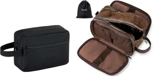 Elviros Travel Toiletry Bag for Men and Women, Shaving Dopp Kit Water-resistant Bathroom Small Toiletries Organizer PU Leather Cosmetic Bags