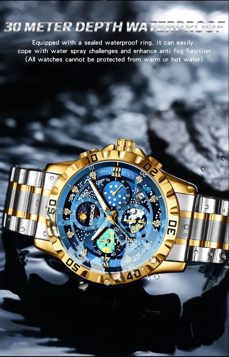 Exquisite Starry Sky Van Gogh Men Quartz Watches Date Waterproof Luminous Sports Watch Fashion Business Men's Watch