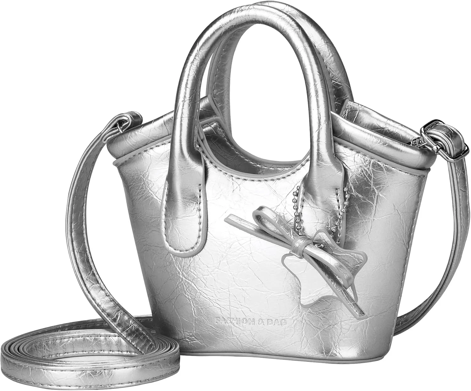 FALETO Women Mini Purses PU Leather Top Handle Crossbody Bag Small Satchel Handbags Cute Tote Bag