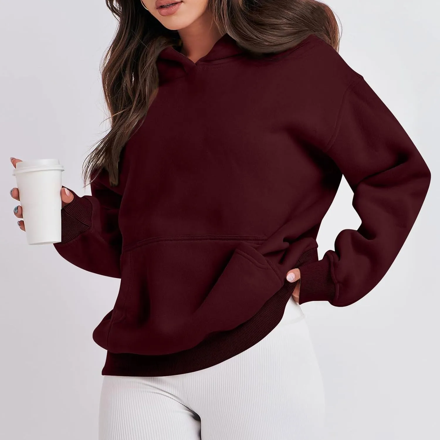 Fall Sweatshirts, Womens Oversized Sweatshirts Pullover Hoodies Fleece Sweaters Long Sleeve With Pockets Winter Fall