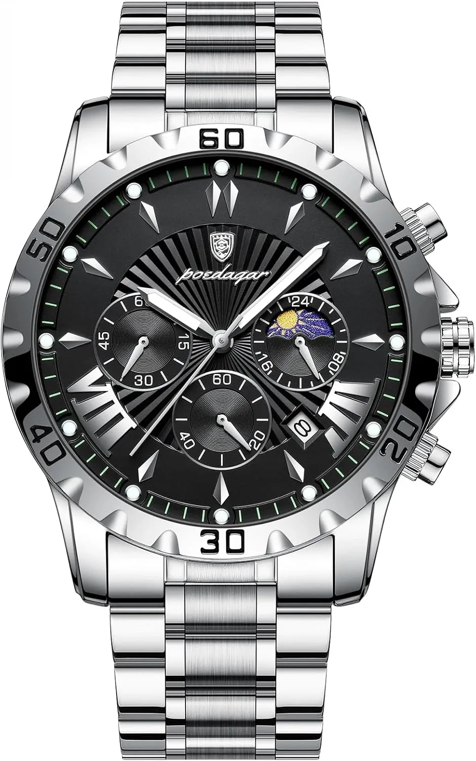 Fashion Watch for Man Luxury Waterproof Luminous Chronograph Date Men Watch Stainless Steel Business Quartz Men's Watches