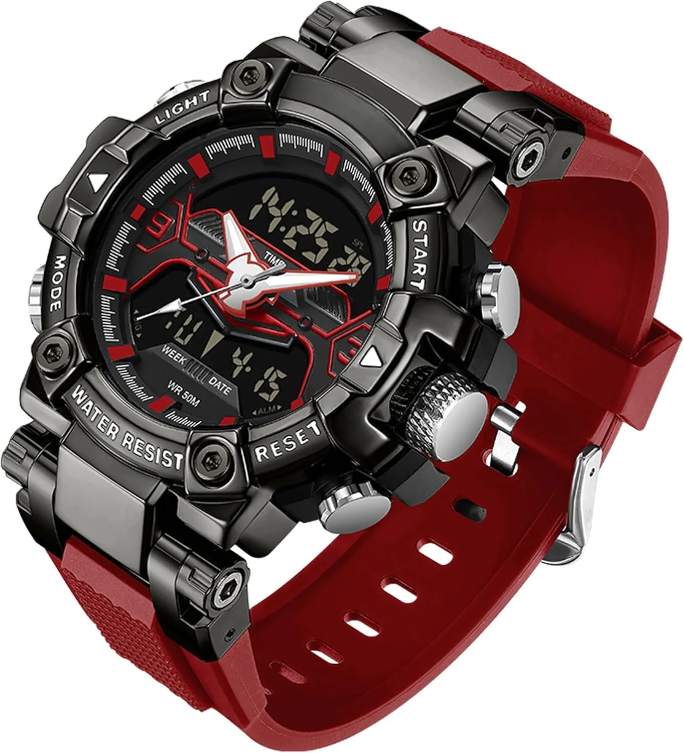findtime Digital Watches for Men Tactical Sports 5ATM Waterproof Watch Digital Large Face LED Backlight Wristwatch Stopwatch Alarm Tactical Electronic Watch