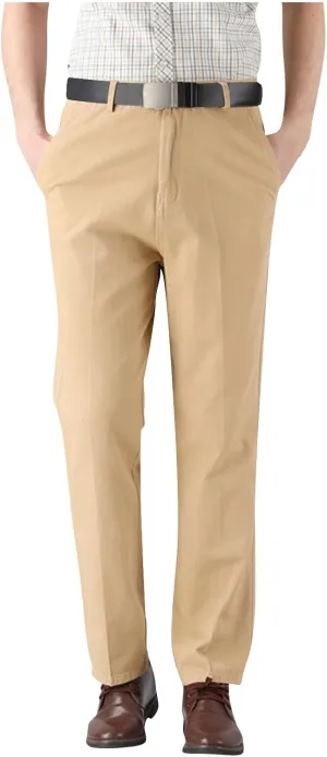 Finelylove Dress Pants for Men Regular Fit Stretch Chino Pants Flat Front Straight Business Work Pants Casual Trousers