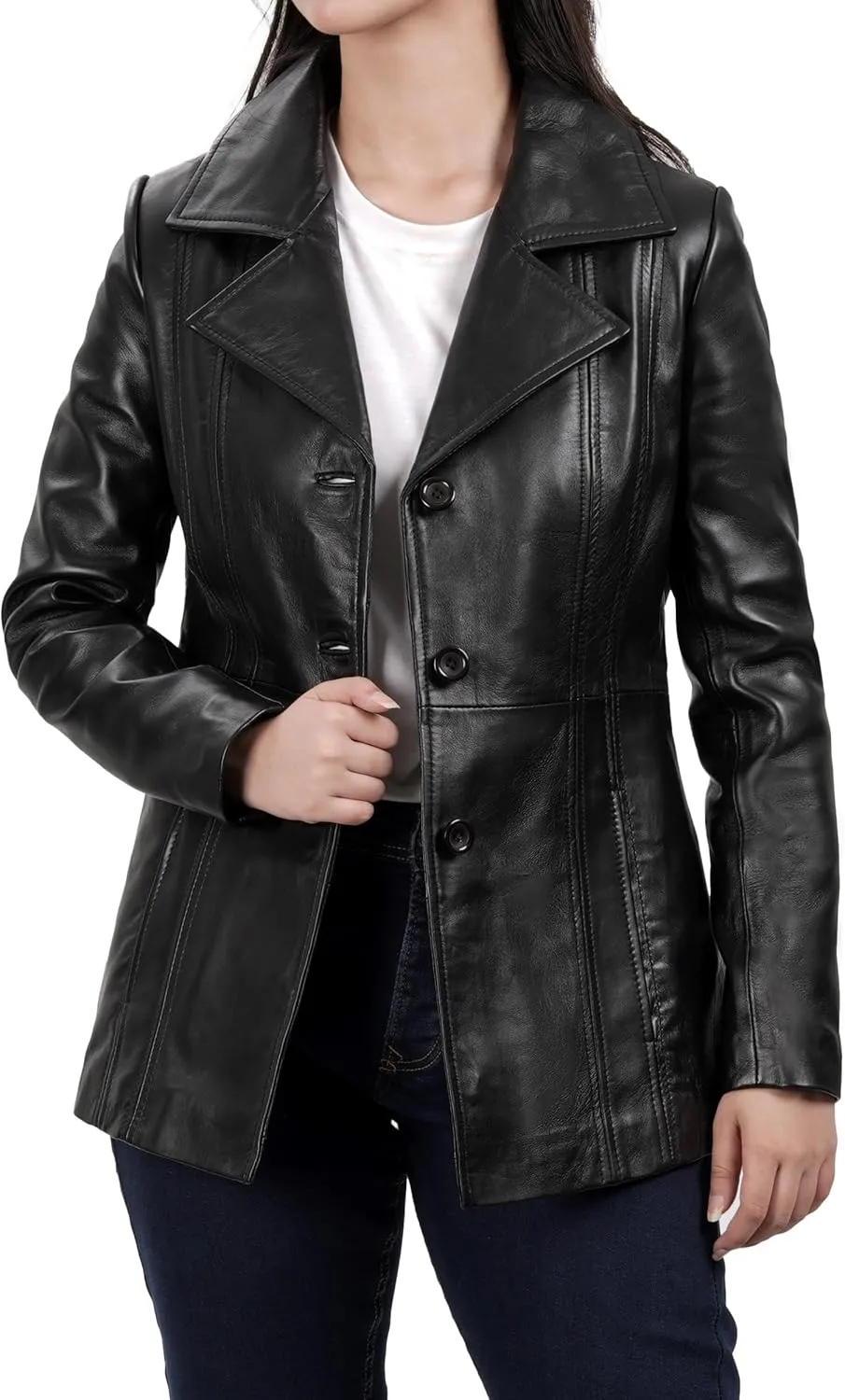 fjackets Leather Blazers For Women - Blazers For Women Business Casual - Real Lambskin Blazer Jackets For Women's
