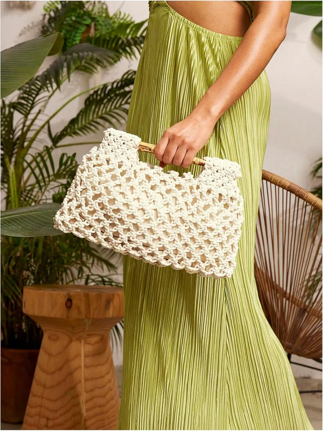 Floerns Women's Straw Bag Handle Beach Clutch Purse Hobo Handbag