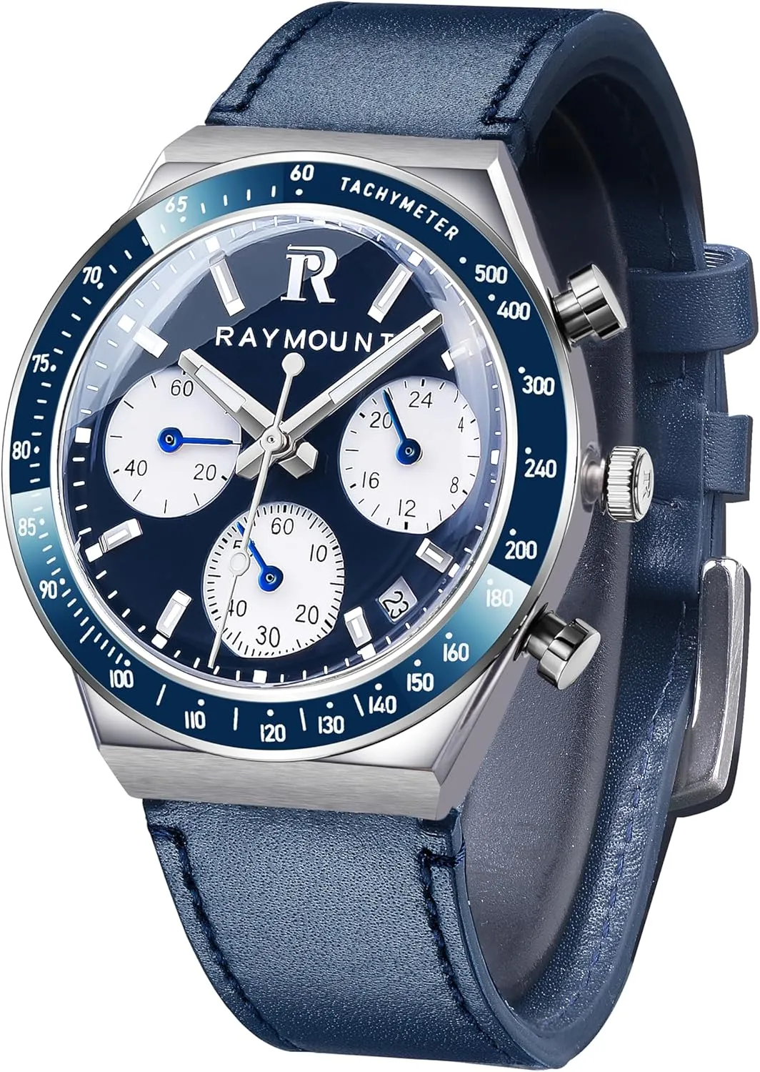 FORSINING Blue Ocean Sport Mens Watches for Business Dress Analog Quartz Waterproof Wrist Watch for Men Multifunction Chronograph Watch for Men with Auto Date