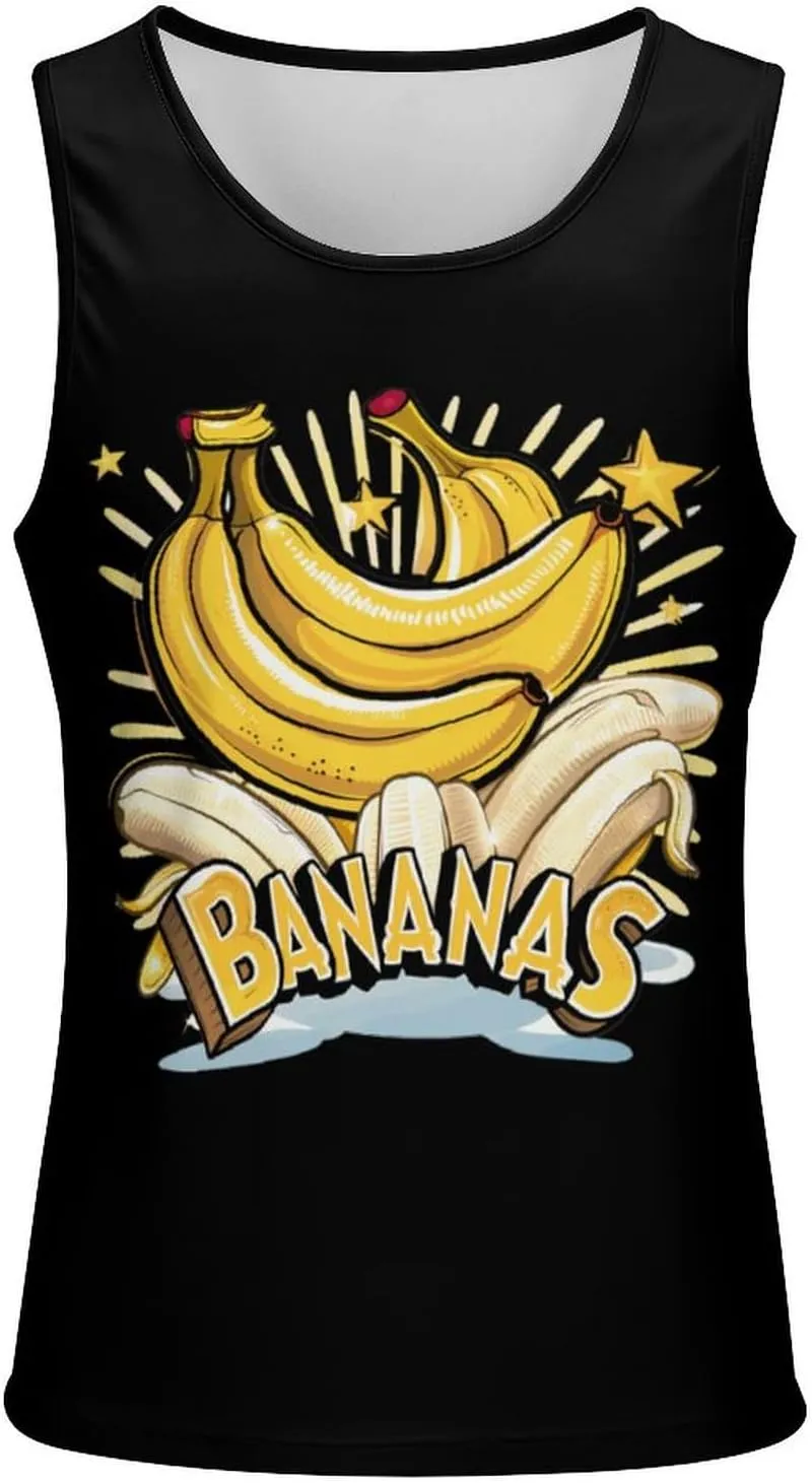 Funny Bananas Mens Tank Tops Sleeveless Muscle T Shirts Fitness Workout Undershirts