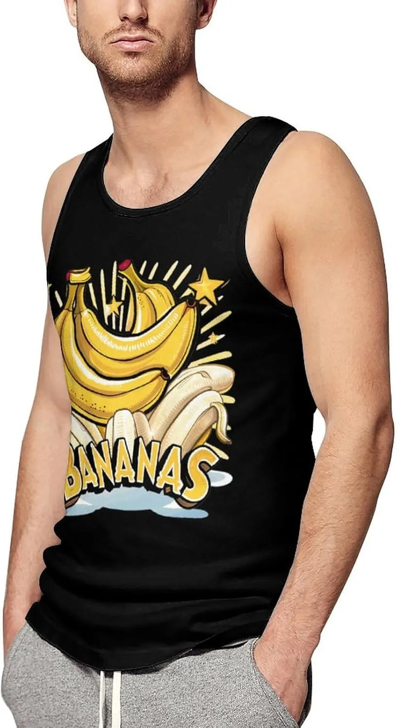 Funny Bananas Mens Tank Tops Sleeveless Muscle T Shirts Fitness Workout Undershirts